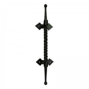 "Abihail" Black Antique Iron Hand Forged Door Pull 